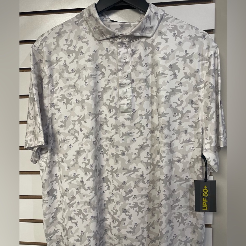 NEW With Large Club Logo Men's XL G/FORE gfore skull camo tech jersey polo golf